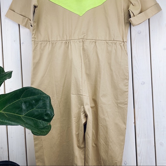 Rehab Lab | Beige & Yellow Coveralls Jumpsuit NWT - Picture 14 of 14